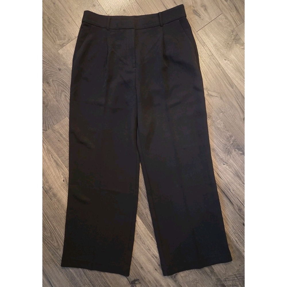 LOFT Peyton Trouser Pants Womens 12  Black Wide Leg Career Office Business